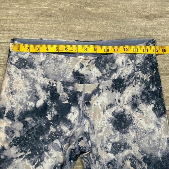 Calvin Klein Womens Performance Wick Leggings Blue Water Color Active Capri XL - Picture 6 of 7